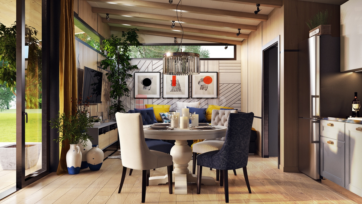 Дизайн модульного дома внутри